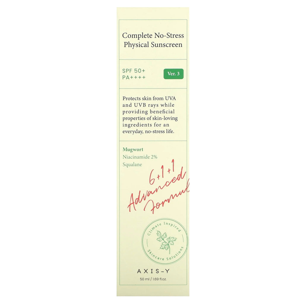 Complete No-Stress Physical Sunscreen, SPF 50+, PA++++, Version 3, 1.69 Fl Oz (50 Ml)